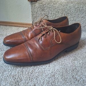 Cole Haan Mens Leather Lace Up Brown Dress Shoes Like New Size 11M